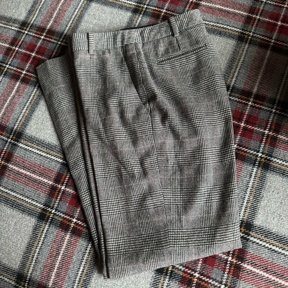Brooks Brothers Wool Glen Plaid Trousers - 100% Silk Lining